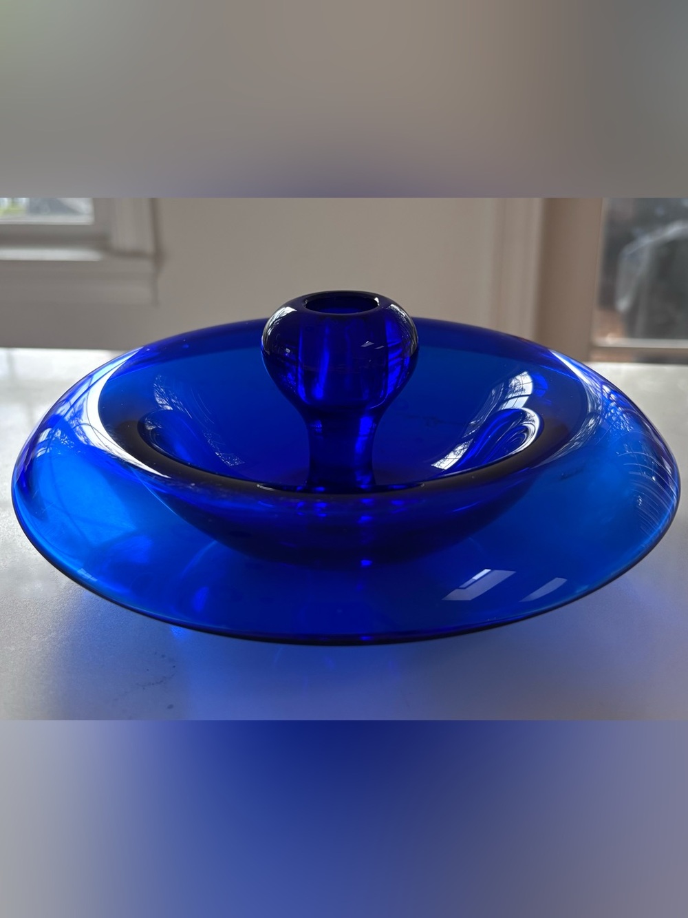 Vintage Elsa Peretti for Tiffany & Co. Cobalt Blue Thumbprint Bowl — 9"